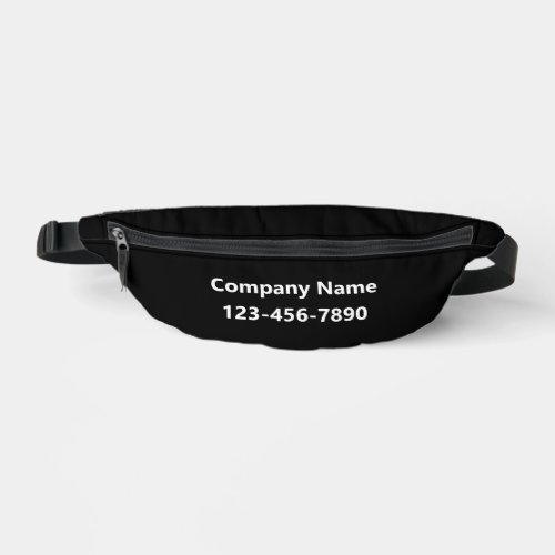Business Black and White Company Name Phone Number Fanny Pack