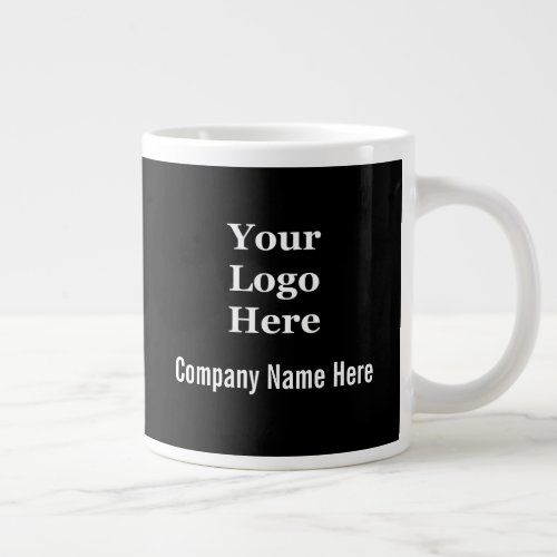 Business Black and White Company Name Your Logo  Giant Coffee Mug