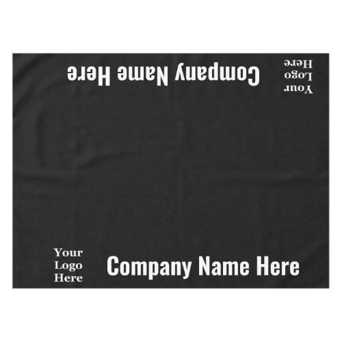 Business Black and White Company Name Your Logo Tablecloth