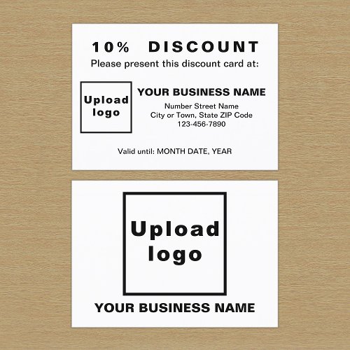 Business Black and White Design Discount Card