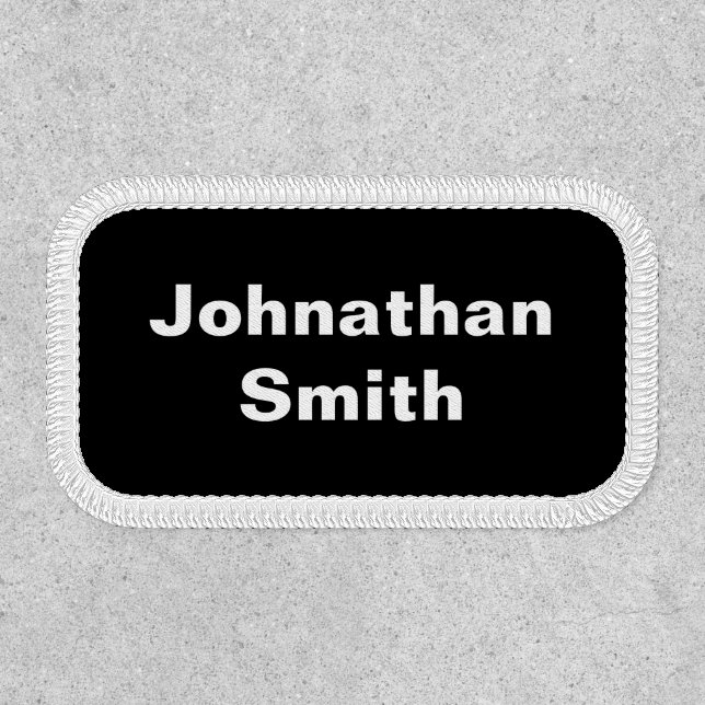 Business Black and White Employee Full Name Patch (Front)