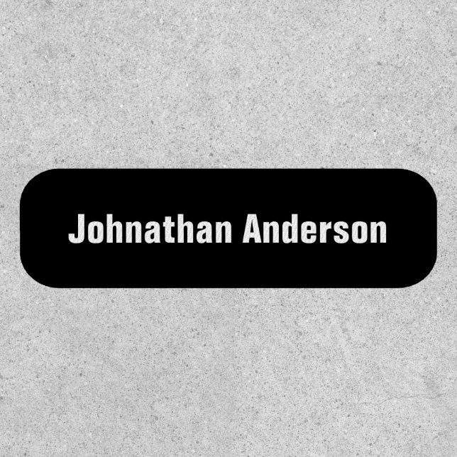 Business Black and White Employee Name Template Patch (Front)