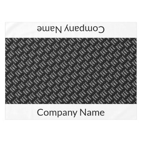Business Black and White Logo Pattern Company Name Tablecloth