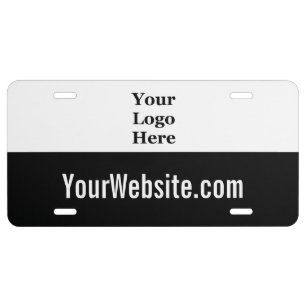 Business Black and White Logo Website Promotional License Plate