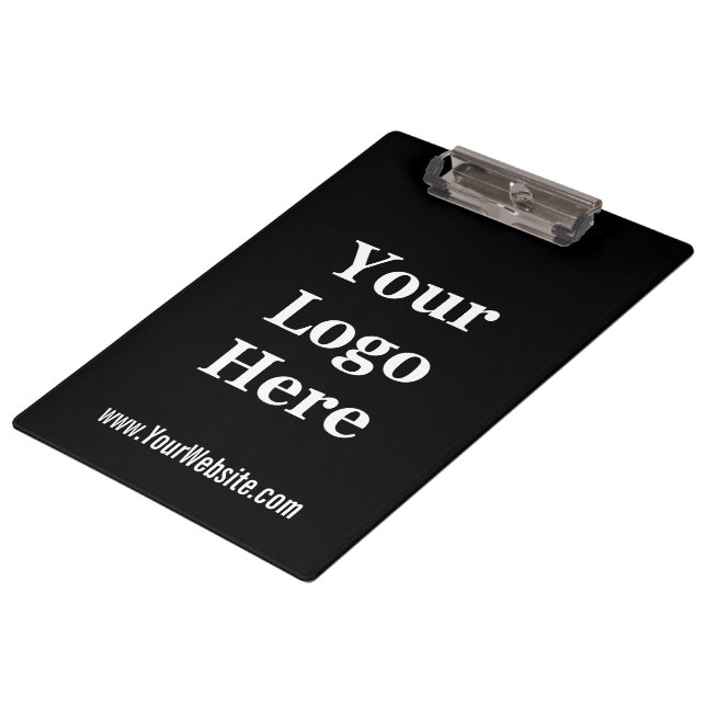Business Black and White Logo Website Template Clipboard (Angled)