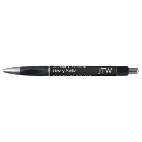 Business Black and White Monogram Text Template Pen