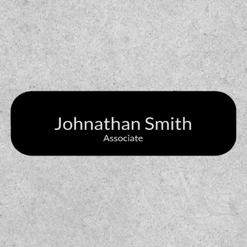 Business Black and White Name Job Title Template Patch