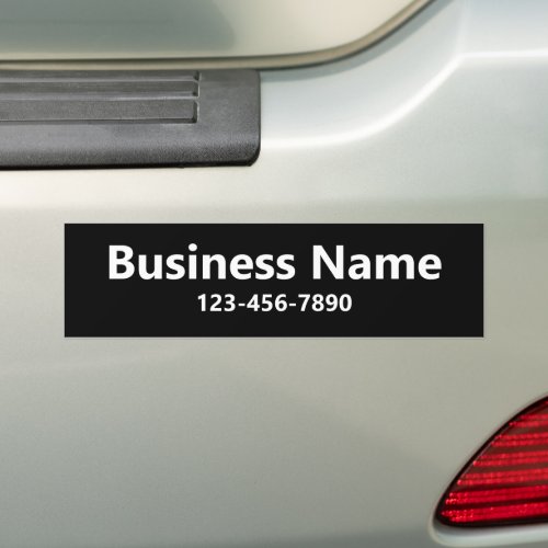 Business Black and White Name Phone Number  Bumper Sticker