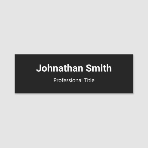 Business Black and White Name Professional Title Name Tag
