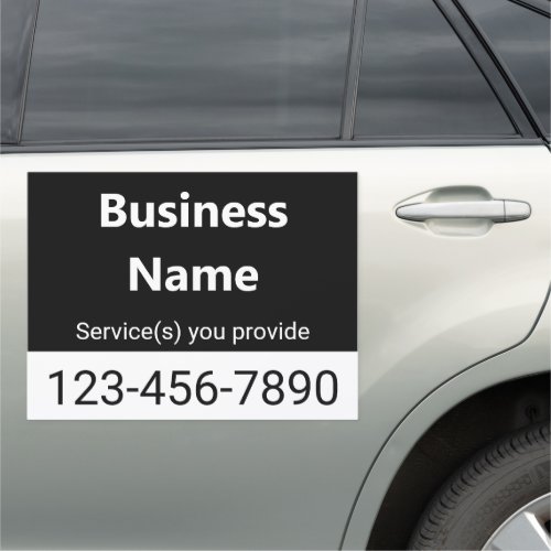 Business Black and White Name Services Phone  Car Magnet