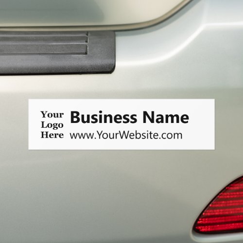 Business Black and White Name Website Logo Bumper Sticker