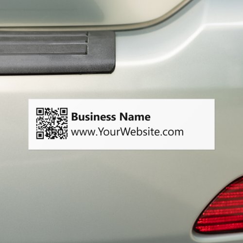 Business Black and White Name Website QR Code Bumper Sticker