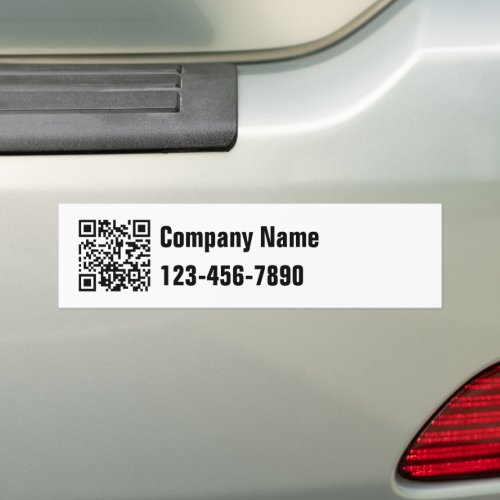 Business Black and White QR Code Text Phone Number Bumper Sticker