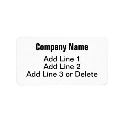 Business Black and White Simple Label