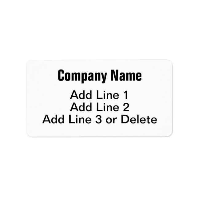 Business Black and White Simple Label (Front)