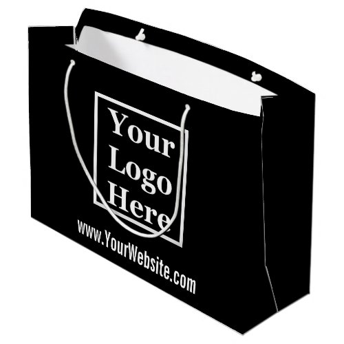 Business Black and White Text and Logo Template Large Gift Bag