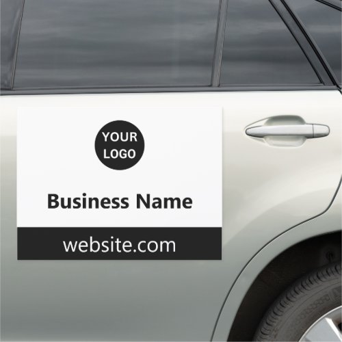 Business Black and White Website Branded Logo Car Magnet