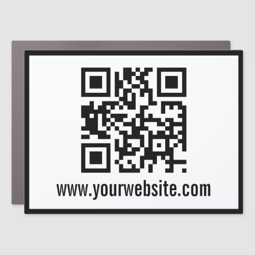 Business Black and White Website QR Code Template Car Magnet