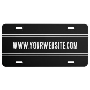 Business Black and White Website Text Template License Plate