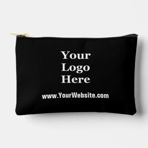 Business Black and White Website Your Logo Here Accessory Pouch