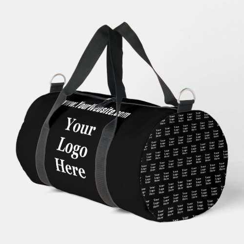 Business Black and White Website Your Logo Here Duffle Bag