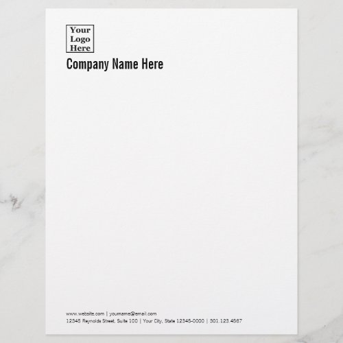 Business Black and White Your Logo  Company Name Letterhead