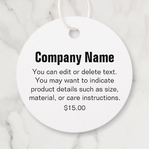 Business Black and White Your Logo Here Price Tag