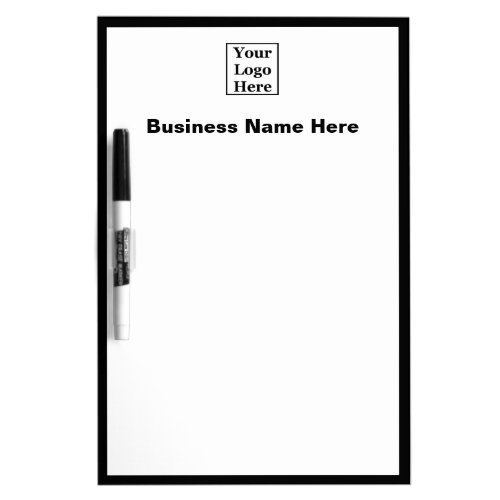 Business Black and White Your Logo Here Template Dry Erase Board