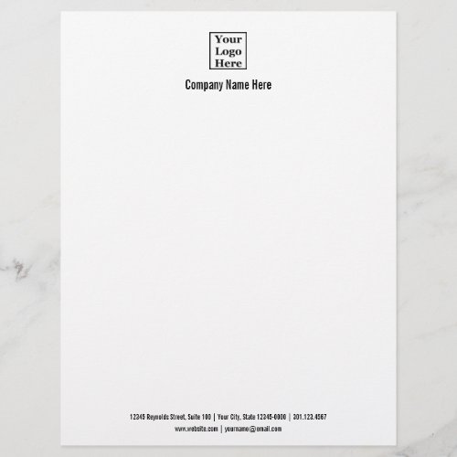 Business Black and White Your Logo Here Template Letterhead