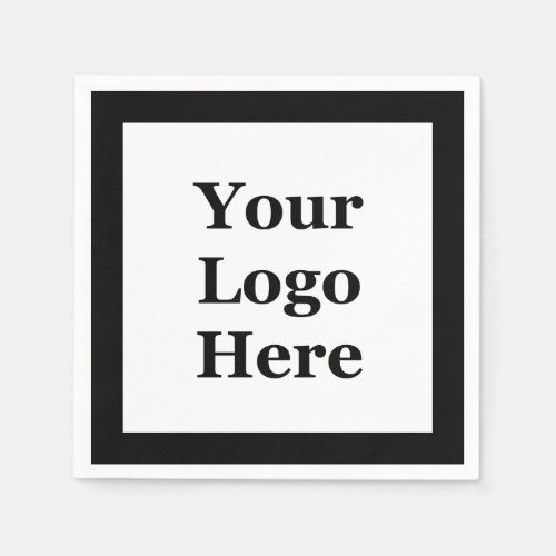 Business Black and White Your Logo Here Template Napkins