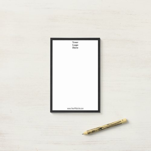 Business Black and White Your Logo Here Template Post_it Notes