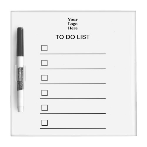 Business Black and White Your Logo Here To Do List Dry Erase Board