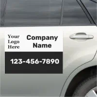 Business service add logo black white gray border car magnet