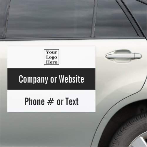 Business Black and White Your Logo Text Template Car Magnet