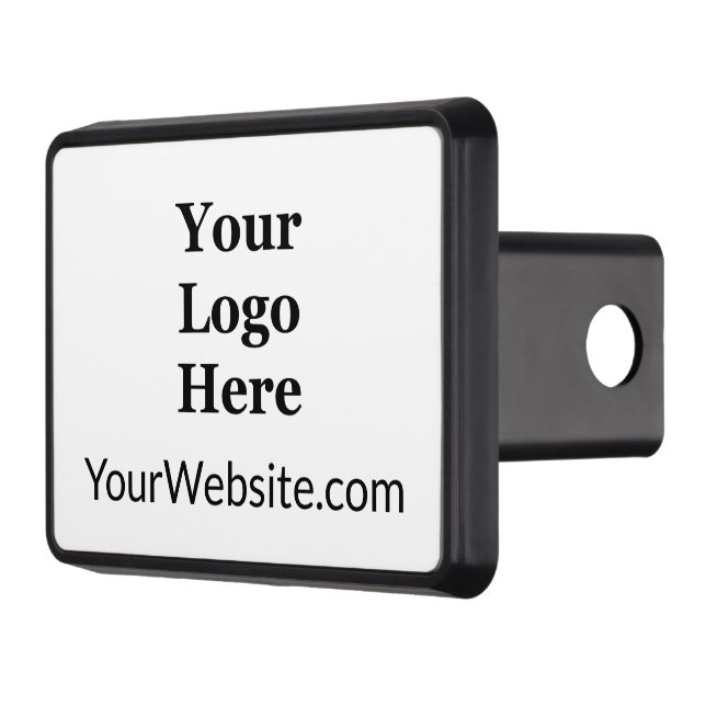 Business Black and White Your Logo & Website Hitch Cover (Left)