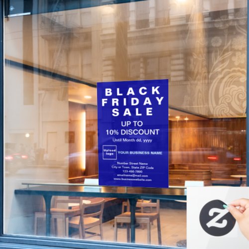 Business Black Friday Sale Blue Window Cling