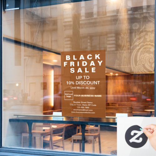 Business Black Friday Sale Brown Window Cling