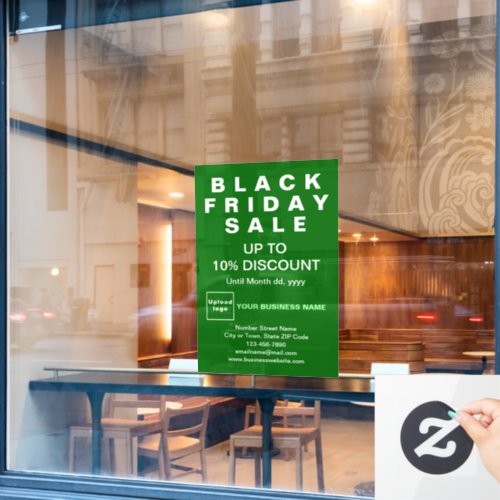 Business Black Friday Sale Green Window Cling