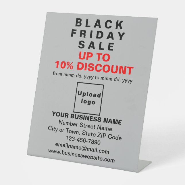 Business Black Friday Sale on Gray Pedestal Sign (Front)
