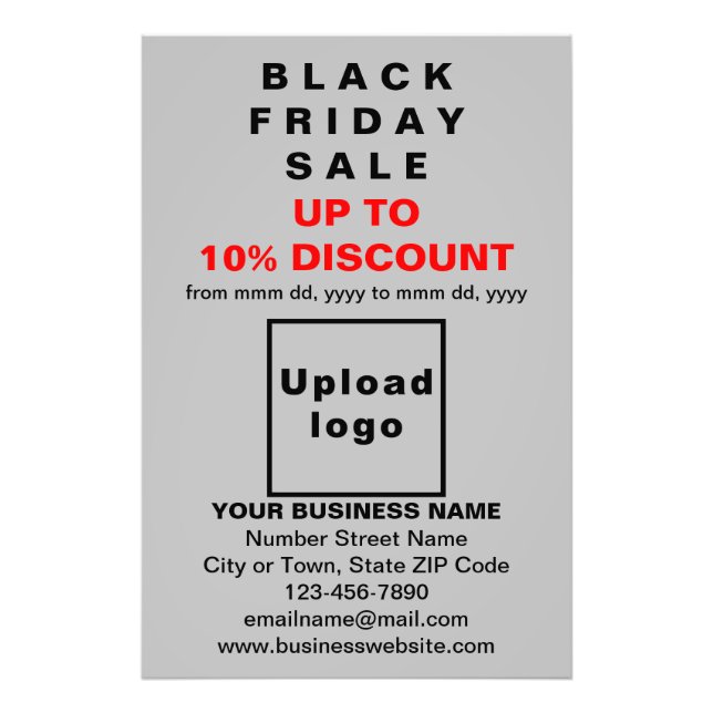 Business Black Friday Sale on Gray Photo Paper Print (Front)