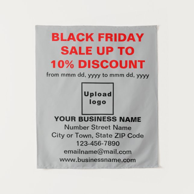 Business Black Friday Sale on Gray Tapestry (Front)