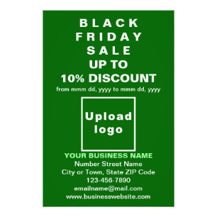 Business Black Friday Sale on Green Photo Paper Print