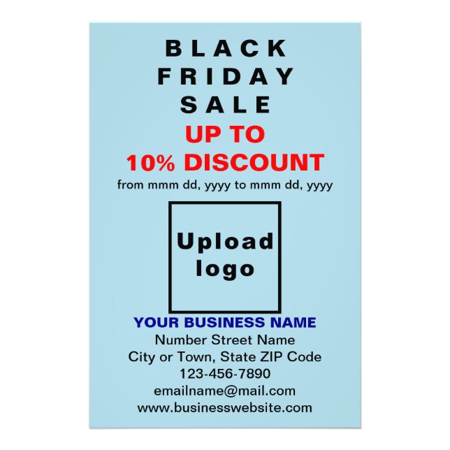 Business Black Friday Sale on Light Blue Photo Print (Front)