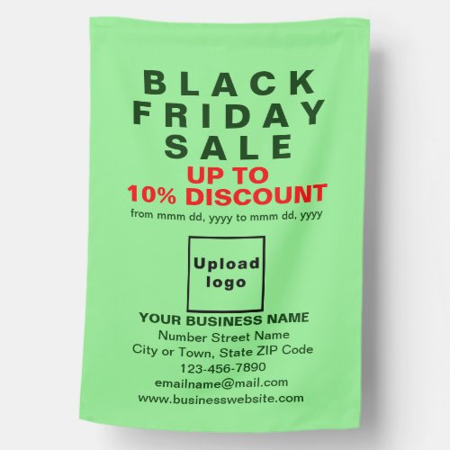 Business Black Friday Sale on Light Green Flag