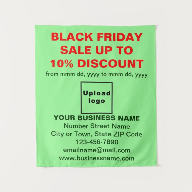Business Black Friday Sale on Light Green Tapestry (Front)
