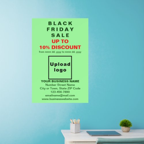 Business Black Friday Sale on Light Green Wall Decal