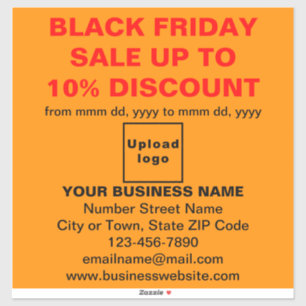 Business Black Friday Sale on Orange Color Sticker
