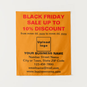 Business Black Friday Sale on Orange Color Tapestry