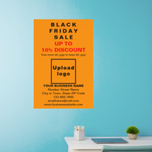 Business Black Friday Sale on Orange Color Wall Decal