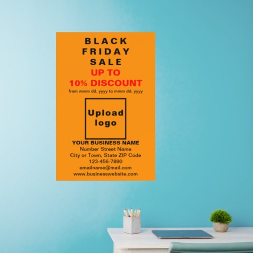 Business Black Friday Sale on Orange Color Wall Decal